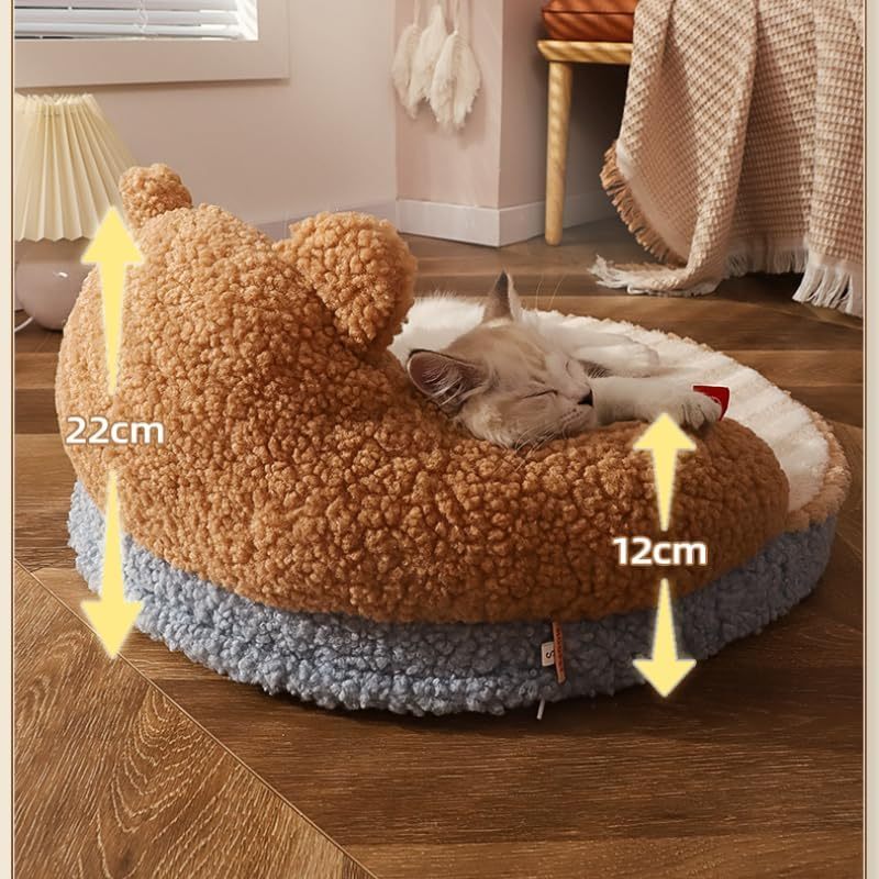 Cat Bed Furniture Washable Cozy Cat Warm Pad For Cats Dogs Pets Cat Bed High Backrest All Seasons Hug Design - Shop - Saver