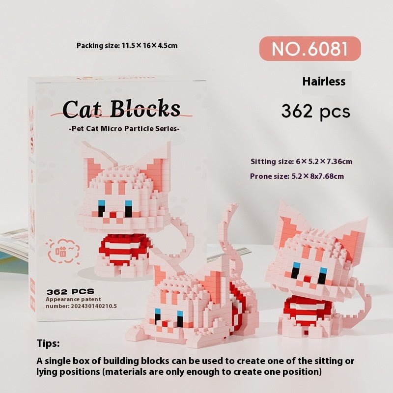 Cat Cute Pet Series Building Blocks Cute Assembled Ornaments Toys - Shop - Saver