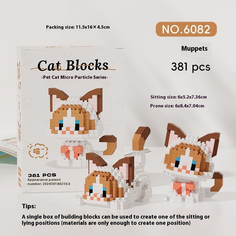 Cat Cute Pet Series Building Blocks Cute Assembled Ornaments Toys - Shop - Saver