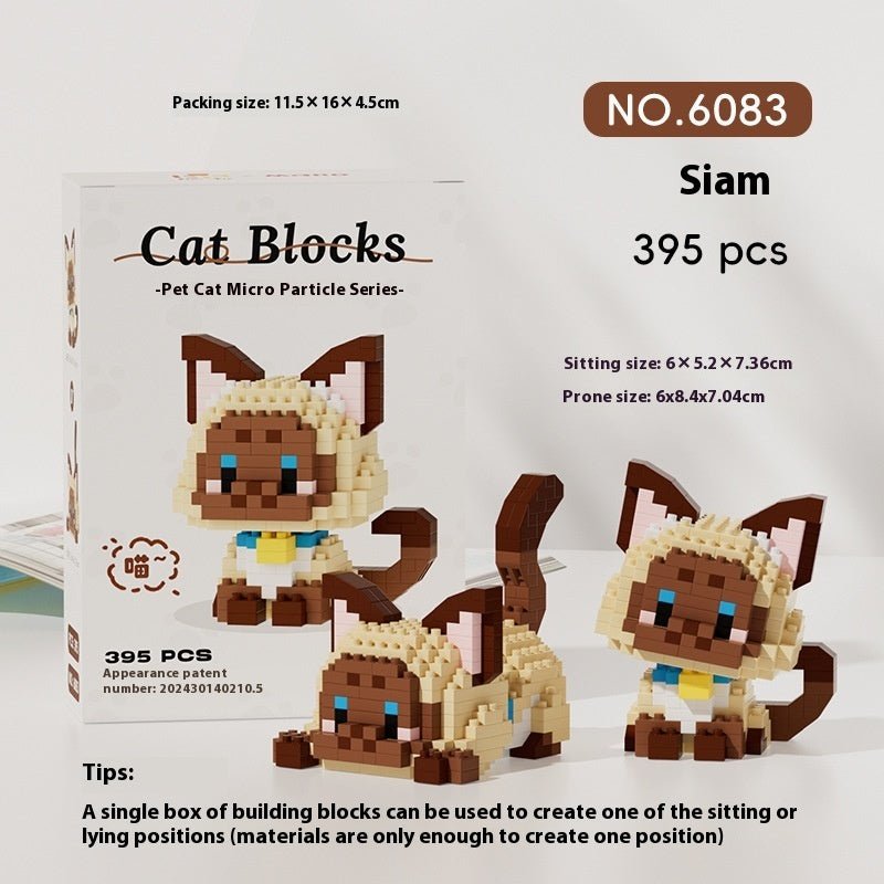 Cat Cute Pet Series Building Blocks Cute Assembled Ornaments Toys - Shop - Saver
