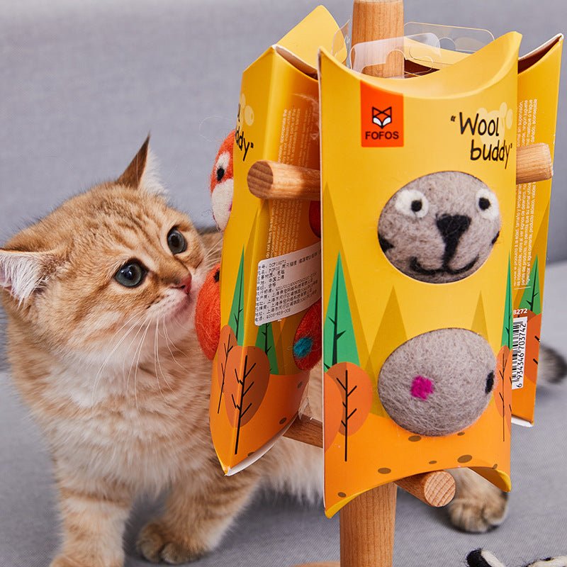 Colorful Felt Stretch Ball Cat Toy Ball Pet Toy With Small Bell Sound Play Cat Toys Creative Interactive Cat Dog Chew Toy - Shop - Saver