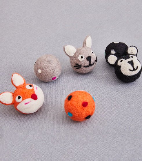 Colorful Felt Stretch Ball Cat Toy Ball Pet Toy With Small Bell Sound Play Cat Toys Creative Interactive Cat Dog Chew Toy - Shop - Saver