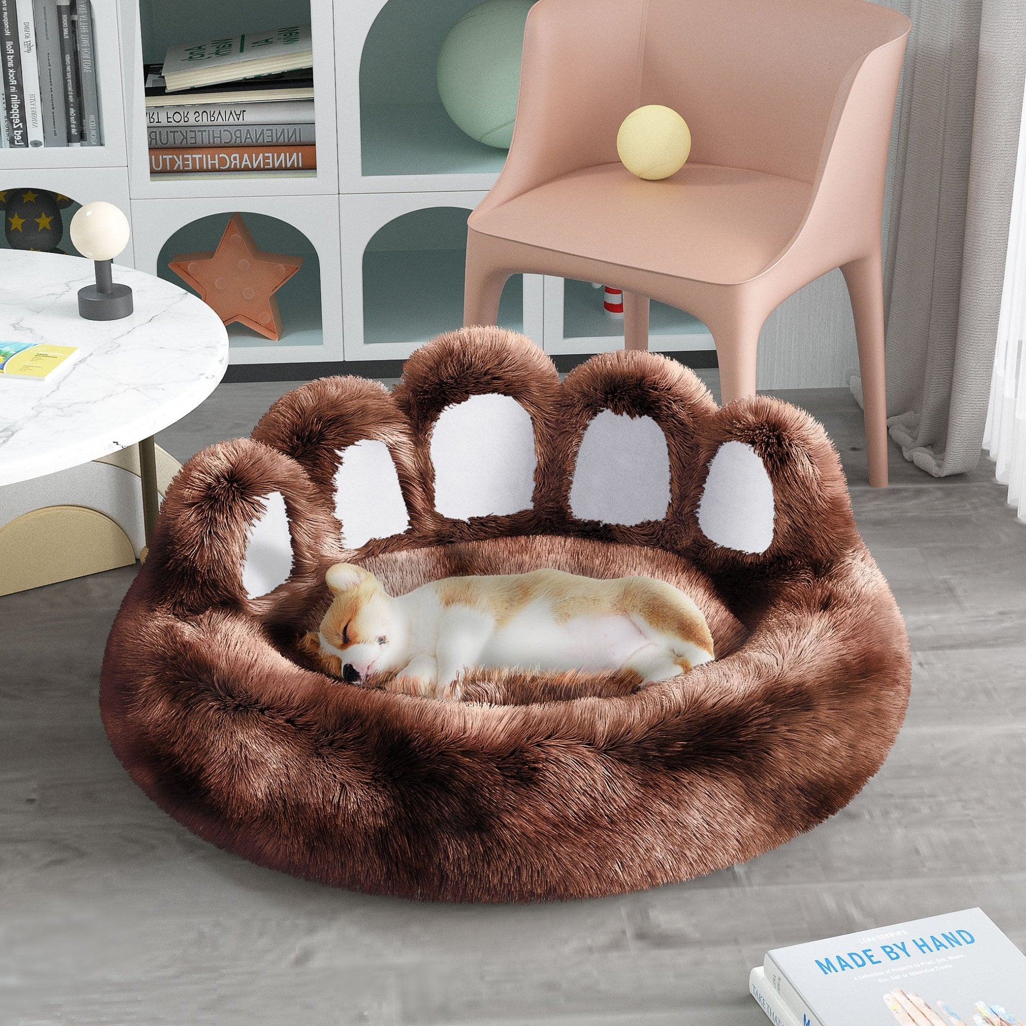 Cute Dog Bear Paw Shape Dog Bed, Dog Beds & Furniture For Small And Medium Dogs, Cozy Plush Cute Cat Beds For Indoor Cats - Shop - Saver