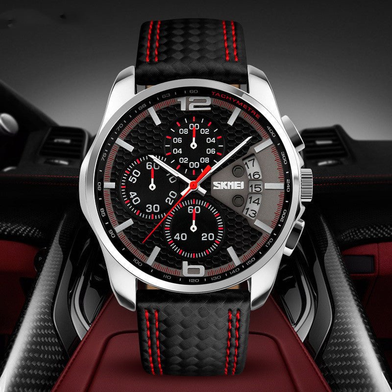 Leather quartz watch sports watch watch - Shop - Saver