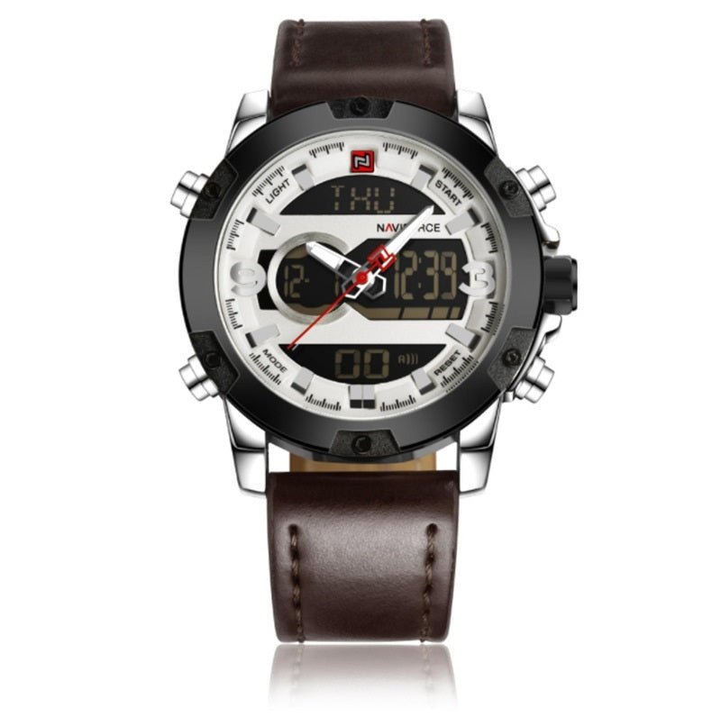 Men Sport Watches Men's Leather Digital Army Military Watch - Shop - Saver