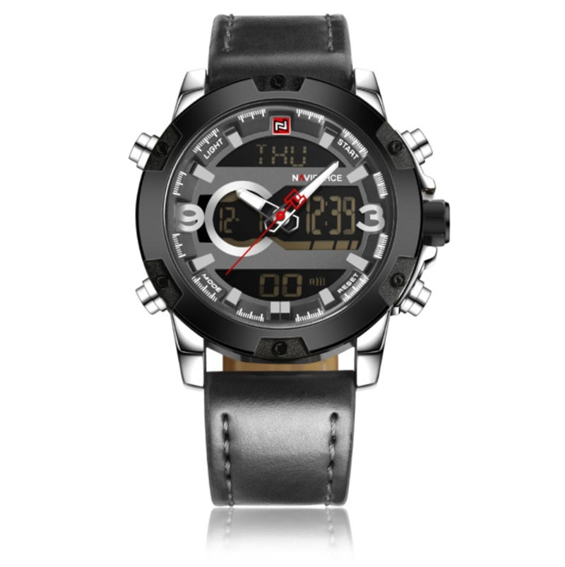 Men Sport Watches Men's Leather Digital Army Military Watch - Shop - Saver