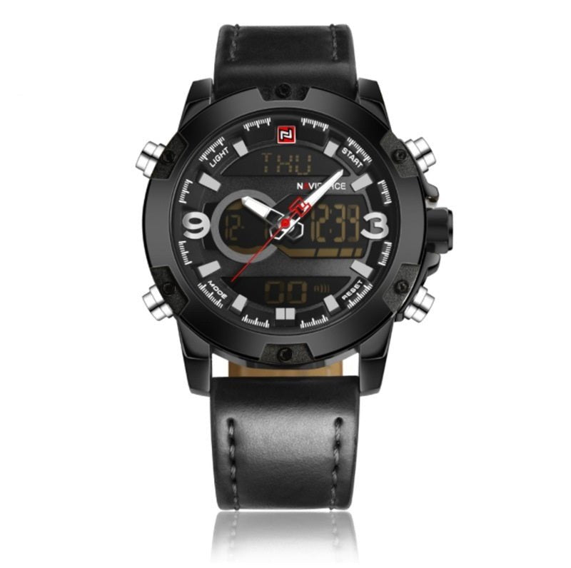 Men Sport Watches Men's Leather Digital Army Military Watch - Shop - Saver