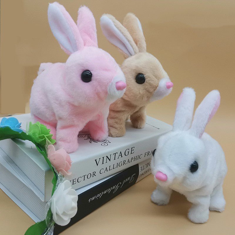 Simulation Pet Plush Electric White Rabbit Toys - Shop - Saver
