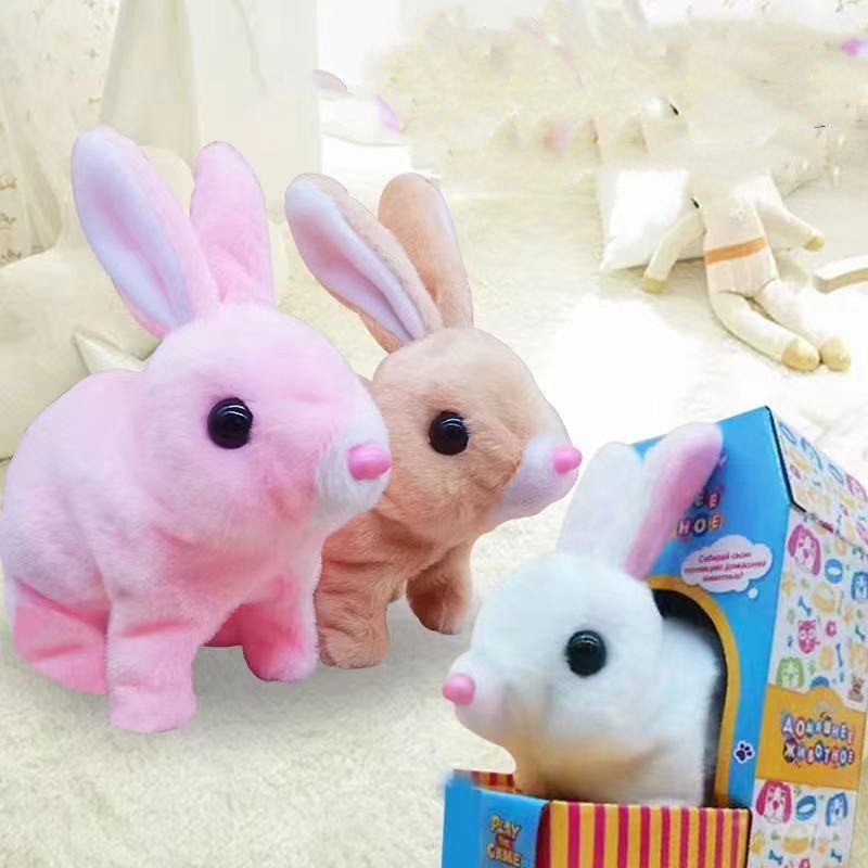 Simulation Pet Plush Electric White Rabbit Toys - Shop - Saver