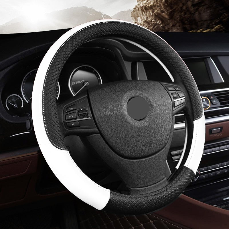 Universal Leather Car Steering Wheel Cover - Shop - Saver