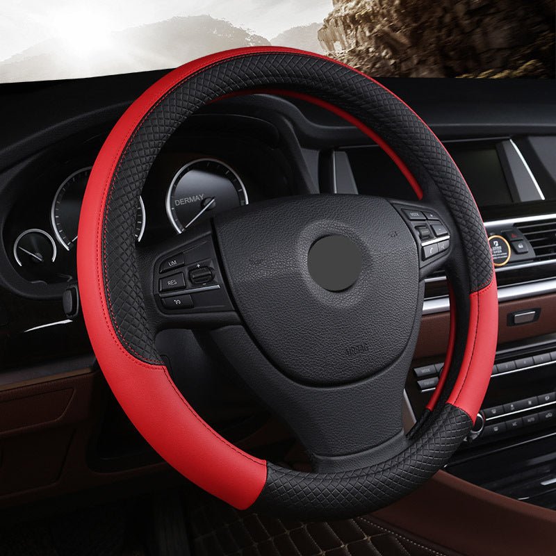Universal Leather Car Steering Wheel Cover - Shop - Saver