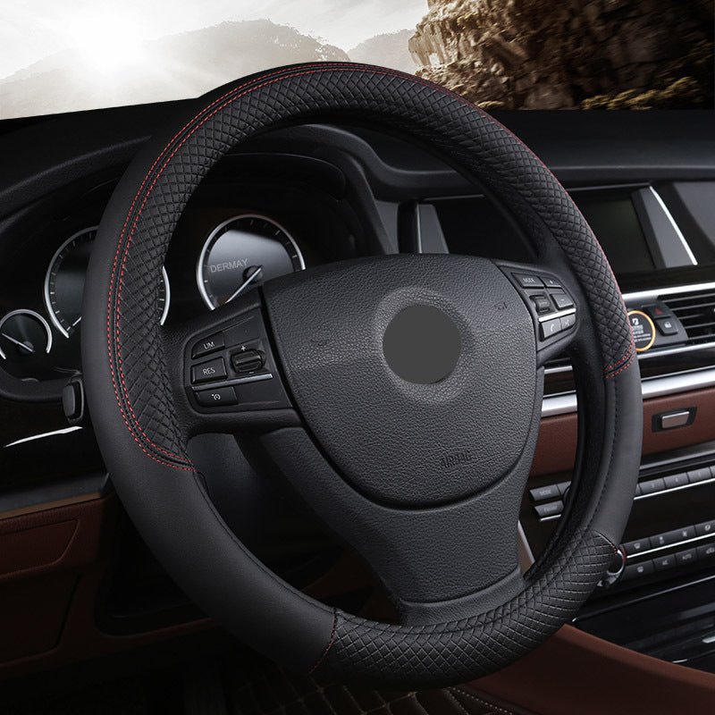 Universal Leather Car Steering Wheel Cover - Shop - Saver