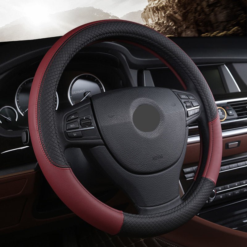 Universal Leather Car Steering Wheel Cover - Shop - Saver