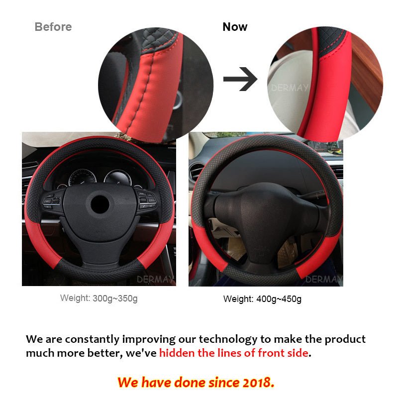 Universal Leather Car Steering Wheel Cover - Shop - Saver