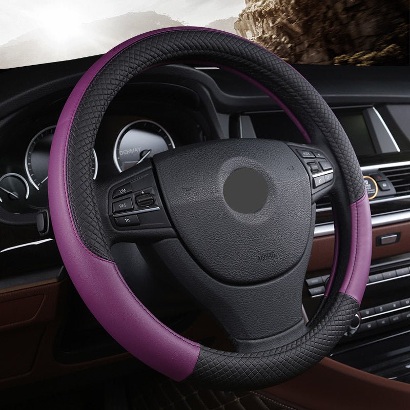 Universal Leather Car Steering Wheel Cover - Shop - Saver