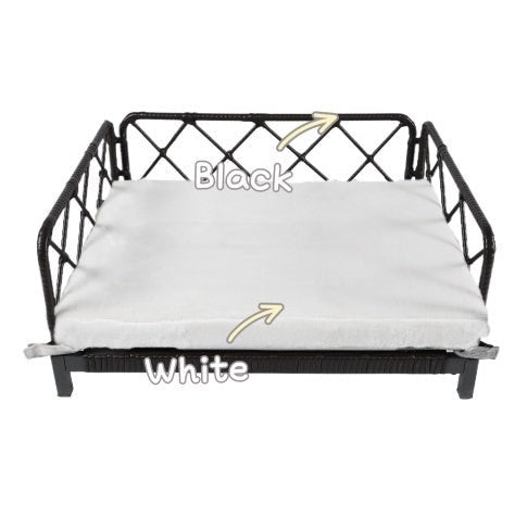 Wicker Pet Bed Rattan Dog Sofa Bed Outdoor Indoor Water Resistant - Shop - Saver