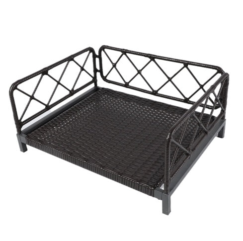 Wicker Pet Bed Rattan Dog Sofa Bed Outdoor Indoor Water Resistant - Shop - Saver