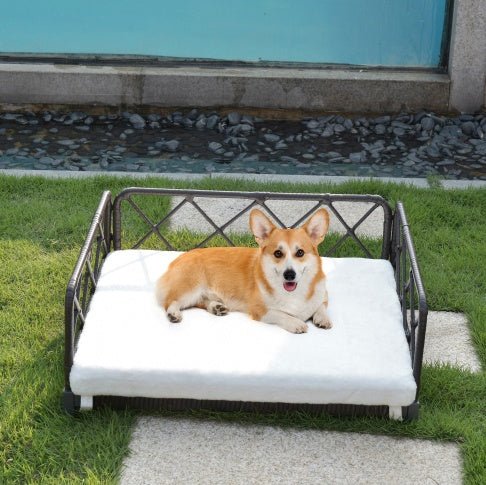 Wicker Pet Bed Rattan Dog Sofa Bed Outdoor Indoor Water Resistant - Shop - Saver