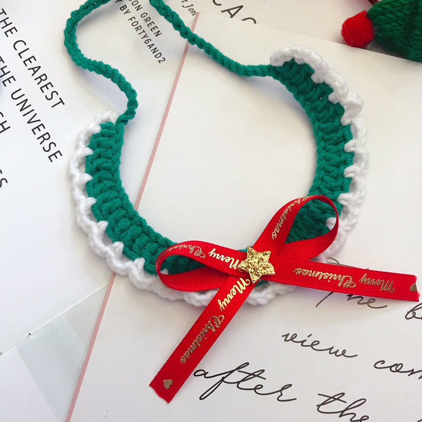 Wool Pet Collar Hand Woven Collar Christmas Pet Accessories - Shop - Saver