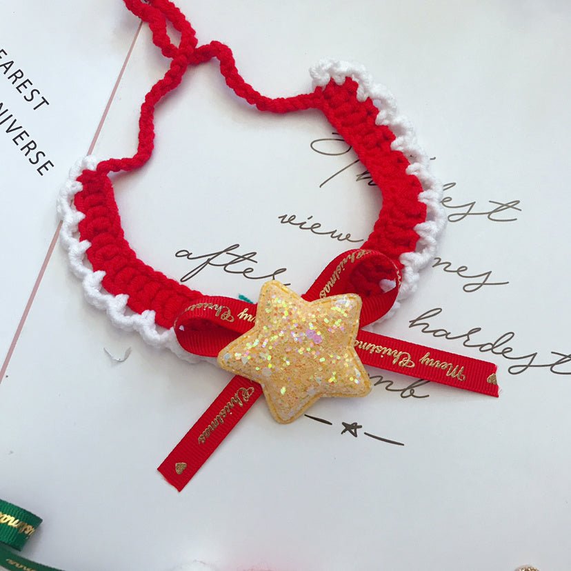 Wool Pet Collar Hand Woven Collar Christmas Pet Accessories - Shop - Saver