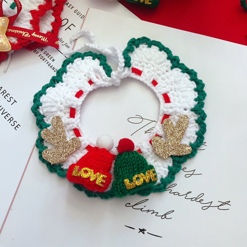 Wool Pet Collar Hand Woven Collar Christmas Pet Accessories - Shop - Saver