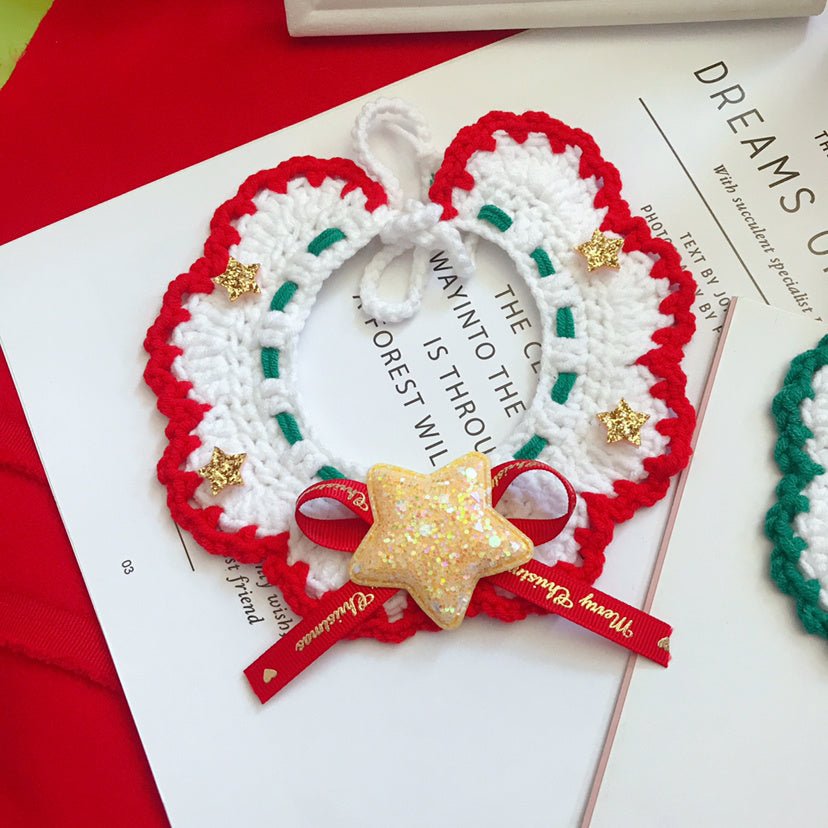 Wool Pet Collar Hand Woven Collar Christmas Pet Accessories - Shop - Saver