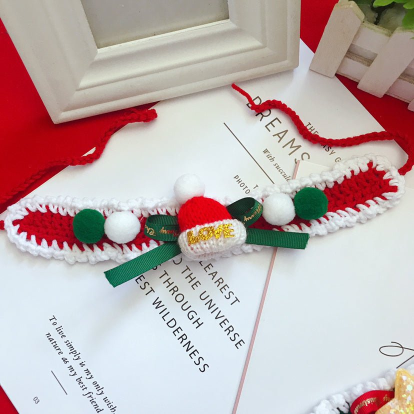 Wool Pet Collar Hand Woven Collar Christmas Pet Accessories - Shop - Saver