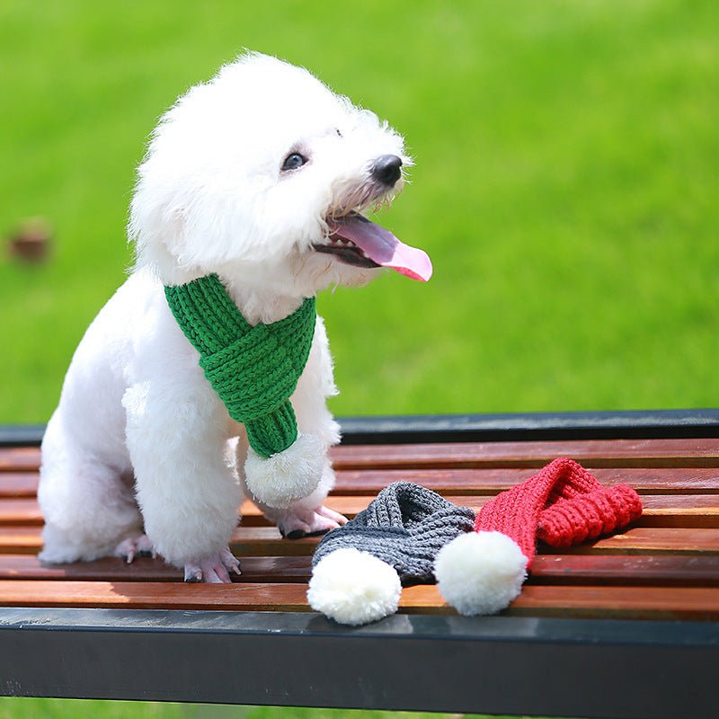 Wool scarf cat and dog accessories pet scarf - Shop - Saver