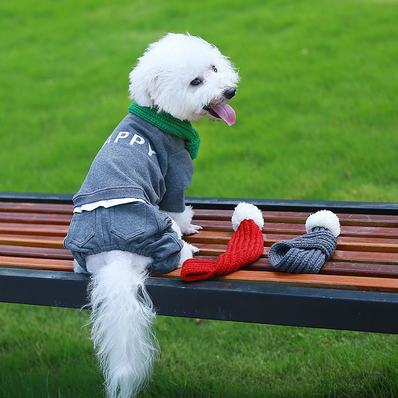 Wool scarf cat and dog accessories pet scarf - Shop - Saver